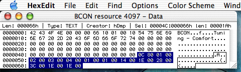 BCON 4097 hex